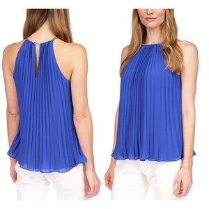 MICHAEL Michael Kors Pleated Lined Chain Green Cocktail Party Halter Top XS